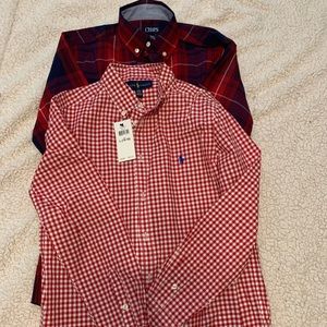 Lot of two large boys dress shirts